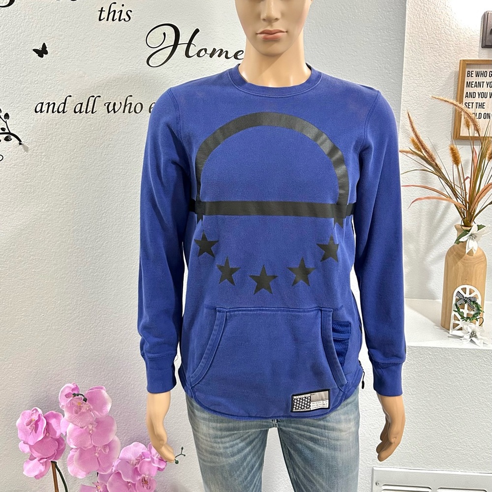 Nike Air Pivot V3 Sweatshirt Men's Size S Small Basketball Blue Black Side Zip